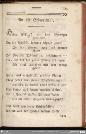 An die Schwermut