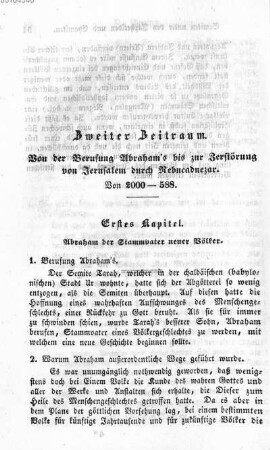 Erstes Kapitel. Abraham der Stammvater neuer Völker