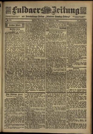 Dritte Ausgabe vom Samstag, den 24. November 1900.