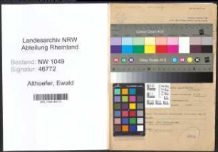 Entnazifizierung Ewald Althoefer , geb. 13.01.1894 (Lehrer)