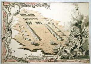 WHK 21 Österreichischer Sukzessionskrieg 1740-1748 bis zum Aachener Frieden: Abbildung des Feldlagers der hessischen Artillerie, 1742