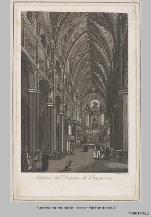 Blick in das Langhaus des Duomo, auch Cattedrale di Santa Maria Assunta genannt, in Cremona