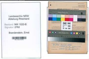 Entnazifizierung Ernst Brandenstein , geb. 08.04.1899 (Postbeamter)
