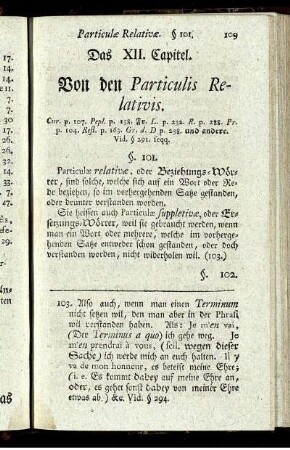 Das XII. Capitel. Von den Particulis Relativis.