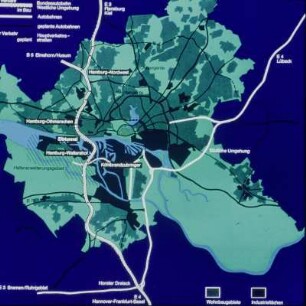 Elbtunnel Hamburg, Stadtplan als Übersicht