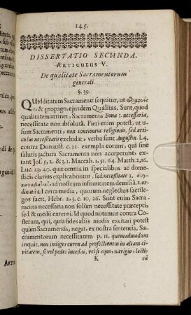 Articulus V. De qualitate Sacramentorum generali.