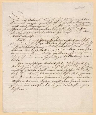 Johann Wolfgang von Goethe (1749-1832) Autographen: Briefe von Goethe an verschiedene Adressaten - BSB Autogr.Cim. Goethe, Johann Wolfgang, 3. Johann Wolfgang von Goethe (1749-1832) Autographen: Brief von Goethe an Robert Langer, Düsseldorf - BSB Autogr.Cim. Goethe, Johann Wolfgang.3