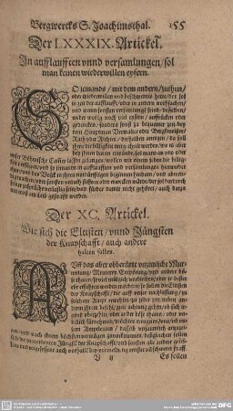 Der XC. Artickel. Wie sich die Eltisten/ unnd Jüngsten der Knapschafft/ auch andere halten sollen.