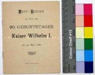 Liederheft zum 90. Geburtstag von Kaiser Wilhelm I.