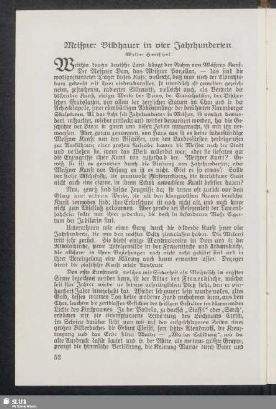 Meißner Bildhauer in vier Jahrhunderten