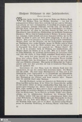 Meißner Bildhauer in vier Jahrhunderten