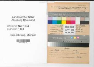 Entnazifizierung Michael Schlechtweg , geb. 22.08.1909 (Stabsfeldwebel)