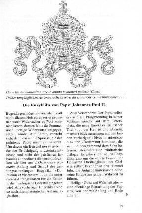 Die Enzyklika von Pabst Johannes Paul II.