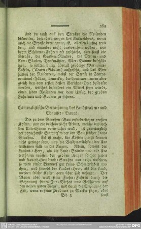 Cameralistische Betrachtung des Landstraßen- und Chaussee-Baues