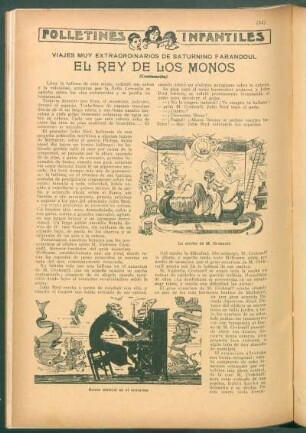 El rey de los monos : Folletines infantiles - Viajes muy extraordinarios de Saturnino Farandoul - (Continuación)