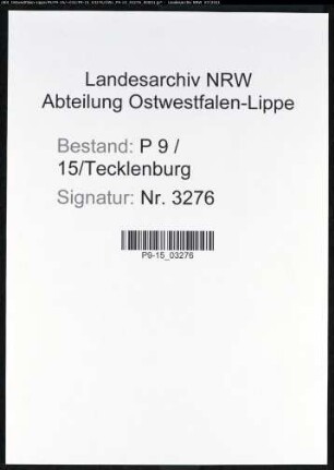 Heiratsregister Standesamt Tecklenburg
