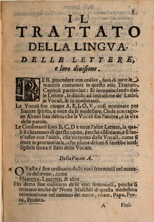 Trattato della Lingua ... Italiana