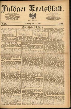 Ausgabe vom Dienstag, den 17. Mai 1898.