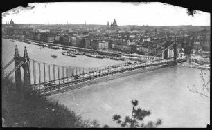 Budapest. Totalansicht mit Elisabethbrücke über die Donau