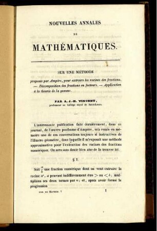 Sur une méthode.