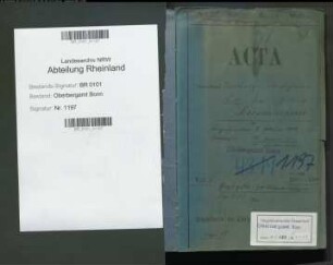 Kirschmann; Walther Friedrich Julius, Bergassessor; Prüfungs- u. Personalakten Band 1