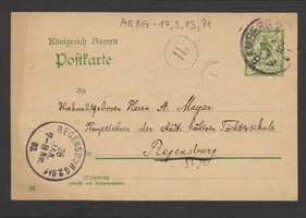 Brief von Georg Fischer an Anton Mayer
