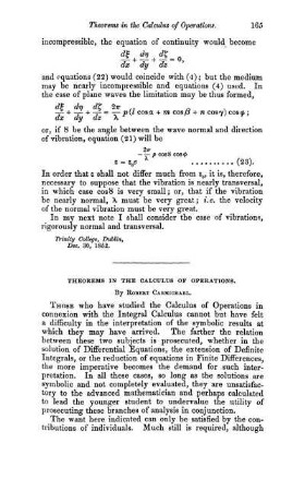 Theorems in the calculus of operations.