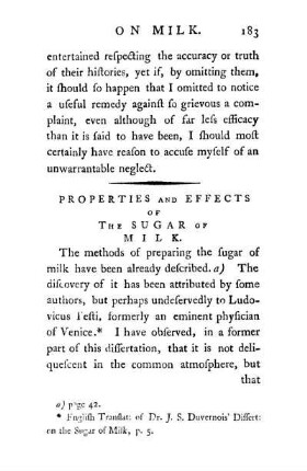 Properties And Effects Of The Sugar Of Milk.