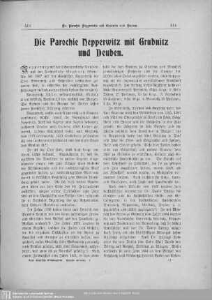 Die Parochie Nepperwitz mit Grubnitz und Deuben