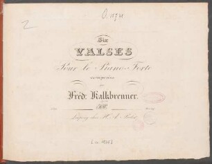 Six Valses Pour le Piano-Forte