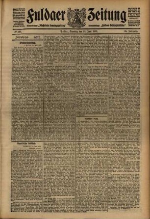 Zweite Ausgabe vom Samstag, den 13. Juni 1908.