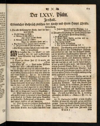 605-611, Der LXXV. Psalm