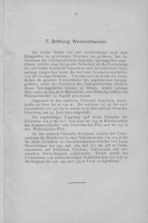 7. Bohrung Wemmetsweiler.