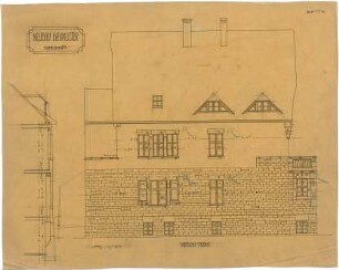 Billing, Hermann; Karlsruhe, Eisenlohrstr. 31; Haus Baumeister - Seitenfassade (Ansicht; Schnitt)