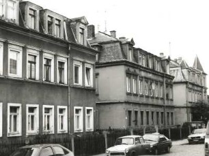 Dresden-Mickten, Winterstraße 4 und 2. Wohnhäuser (um 1910). Eckansicht von Südwesten