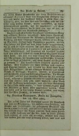 64. Napoleon Buonaparte, Kaiser der Franzosen, den 18. Mai 1804