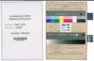 Entnazifizierung Elfriede Hanisch , geb. 05.11.1915 (Hausangestellte)