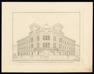 Berliner Rathaus: Perspektivische Ansicht (aus: Sammlung Architektonischer Entwürfe, Berlin 1858)