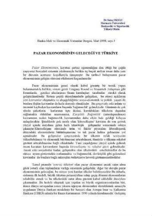 Pazar Ekonomisinin Gelecegi ve Türkiye