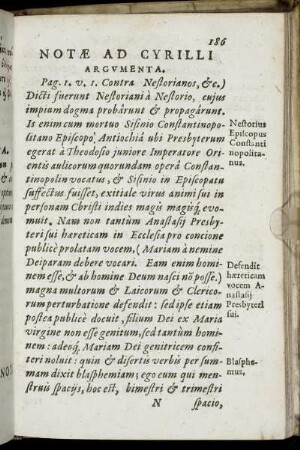 Notae ad Cyrilli Argumenta