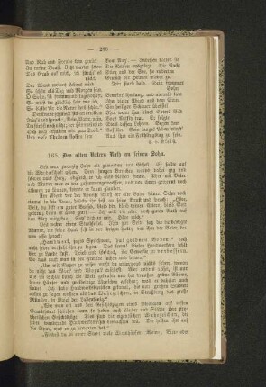 165. Des alten Vaters Rath an seinen Sohn.