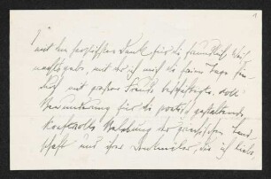 Brief von Anna Kekulé von Stradonitz an Gerhart Hauptmann