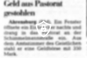 Geld aus Pastorat gestohlen