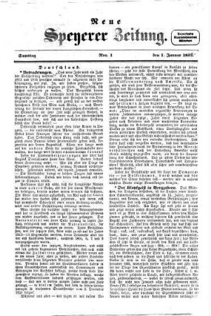 Neue Speyerer Zeitung. 1853