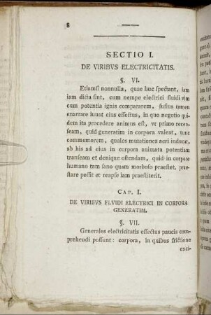 Sectio I. De viribus Electricitatis.