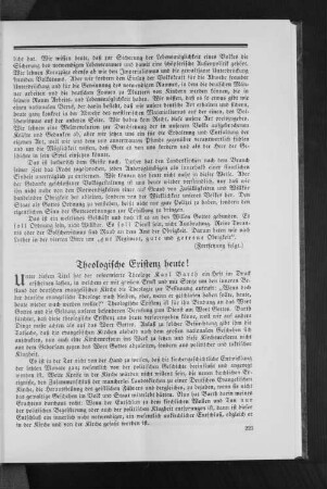 Theologische Existenz heute!