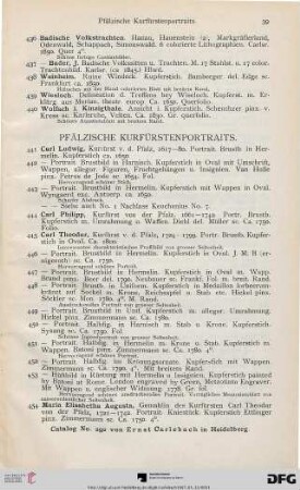 Pfälzische Kurfürstenportraits (Nr. 441-475)