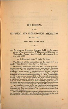 The journal of the Royal Historical and Archaeological Association of Ireland. 1,1. 1868