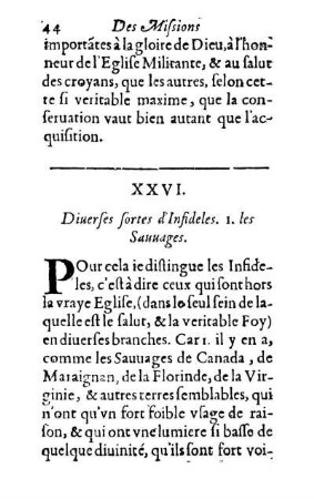 XXVI. Diuerses fortes d'Infideles. 1. les Sauuages