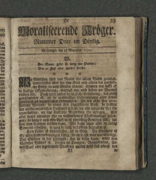 Nummer Dree un Dörtig. Mahndags den 16. November 1750
